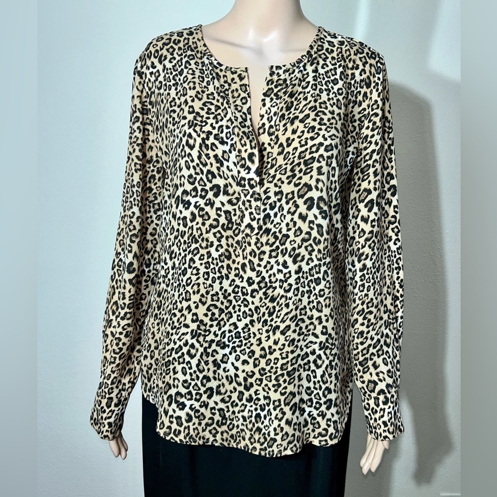 Catherine Malandrino Cheetah Print Blouse sz M